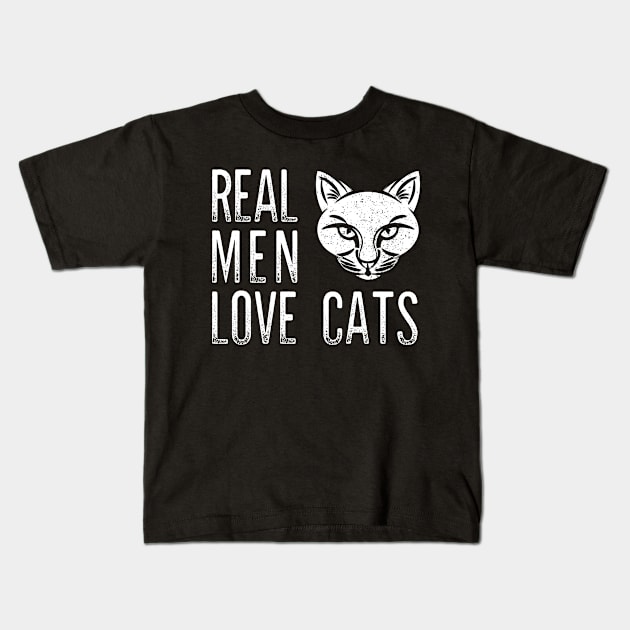 Real Men Love Cats Shirt Cat Dad Shirt Funny mother's Day Kids T-Shirt by solo4design